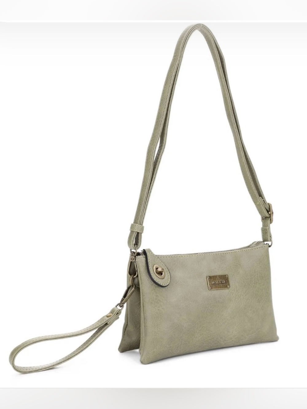 Liz Soto Ella Crossbody and Clutch Handbag, in Sage